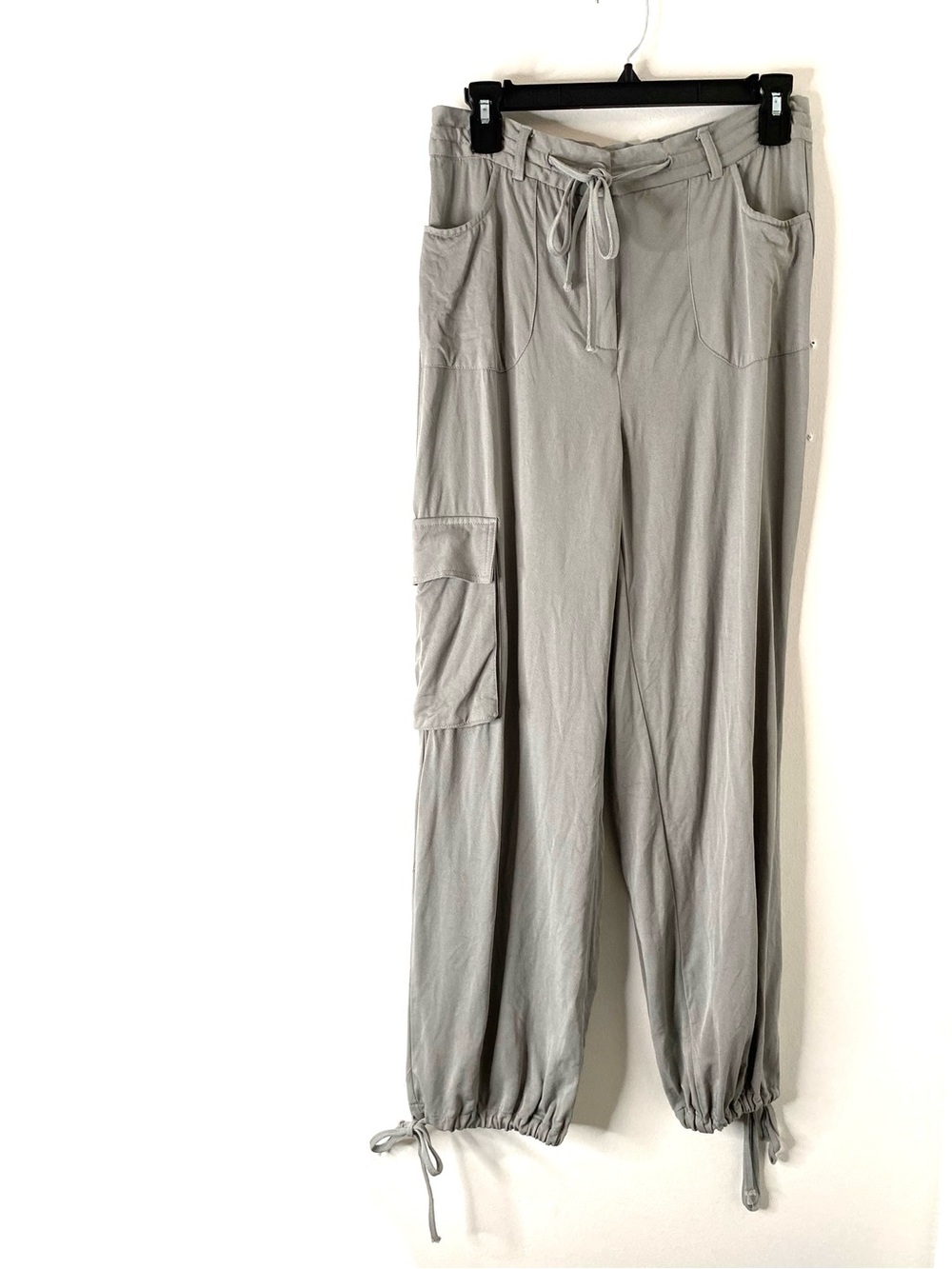 Sincerely Jules Grey Tencel Blend Cargo Jogger Pants